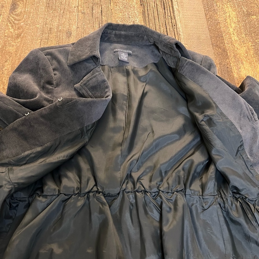 Chelsea & Theodore Gray Corduroy Military Corset Blazer Jacket Size 10 - Picture 6 of 9